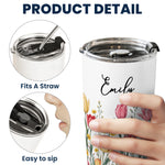 Custom Birth Flower & Name For Her, Gift For Friends, Coworkers, Daughters, Sisters - Personalized Tumbler