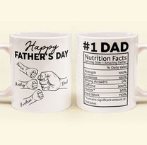 Custom Name Dad Nutrition Facts Hand Bump Happy Father's Day - Personalized Mug