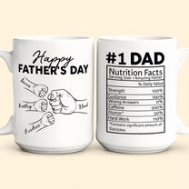 Custom Name Dad Nutrition Facts Hand Bump Happy Father's Day - Personalized Mug