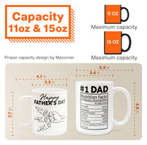 Custom Name Dad Nutrition Facts Hand Bump Happy Father's Day - Personalized Mug