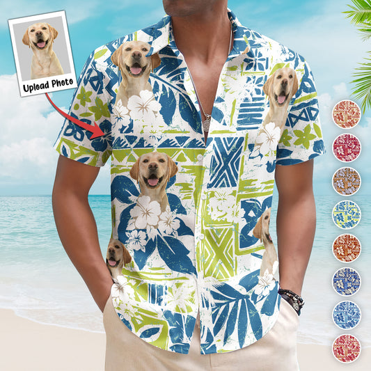 Custom Photo Funny Pet Family Friends Summer Tiki Bar - Custom Photo Hawaiian Shirts