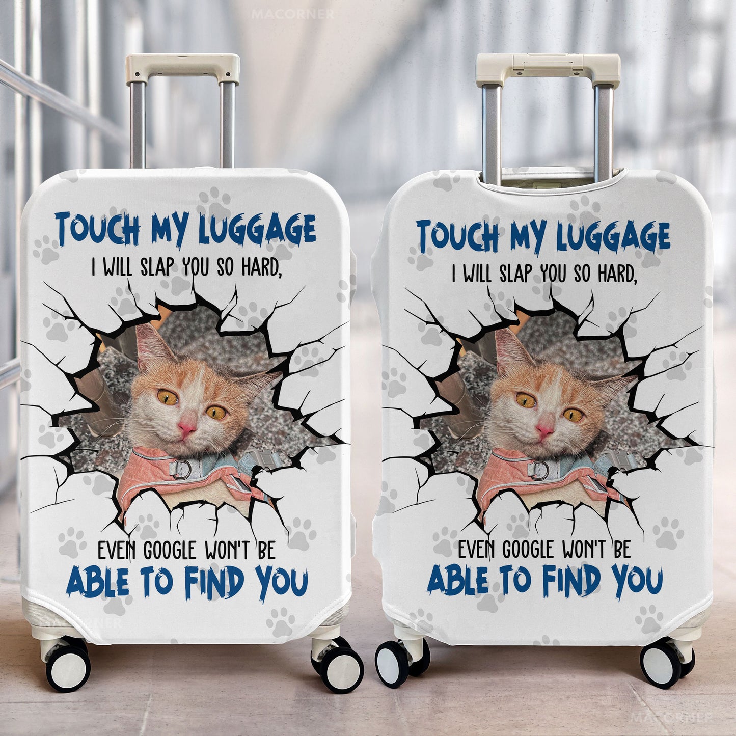 Custom Photo Touch My Luggage - Personalized Photo Luggage Cover