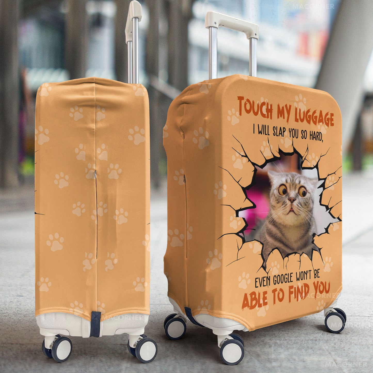 Custom Photo Touch My Luggage - Personalized Photo Luggage Cover