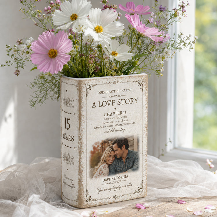 Custom-Anniversary-Counting-Time,-Custom-Year-For-Couples,-Him,-Her,-Parents-Personalized-Vase-2