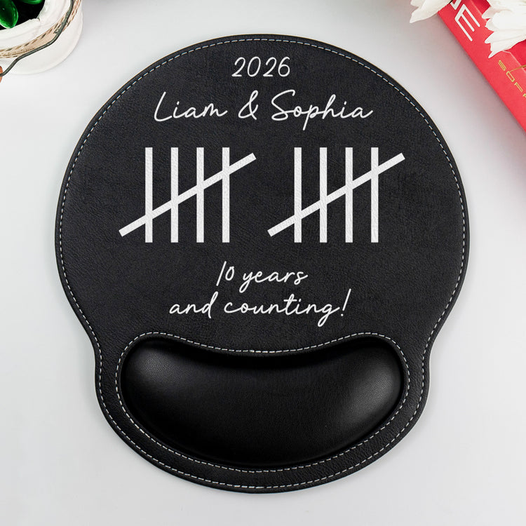 Custom-Anniversary Leather Mouse Pad Couple Gift For Him - Personalized Mouse Pad 5