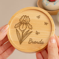 Custom Birth Flower - Personalized Wooden Coaster