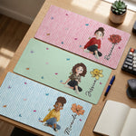 Custom-Birth-Flower-&-Cute-Character-For-Her,-Coworker,-Friends,-Daughter-Personalized-Desk-Mat-1