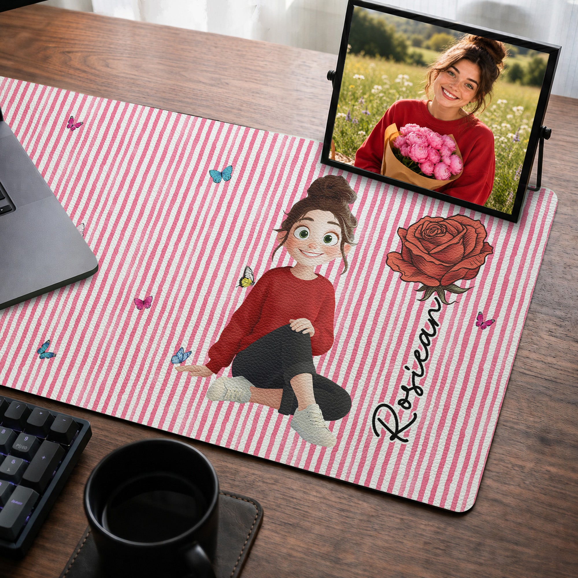 Custom-Birth-Flower-&-Cute-Character-For-Her,-Coworker,-Friends,-Daughter-Personalized-Desk-Mat-3