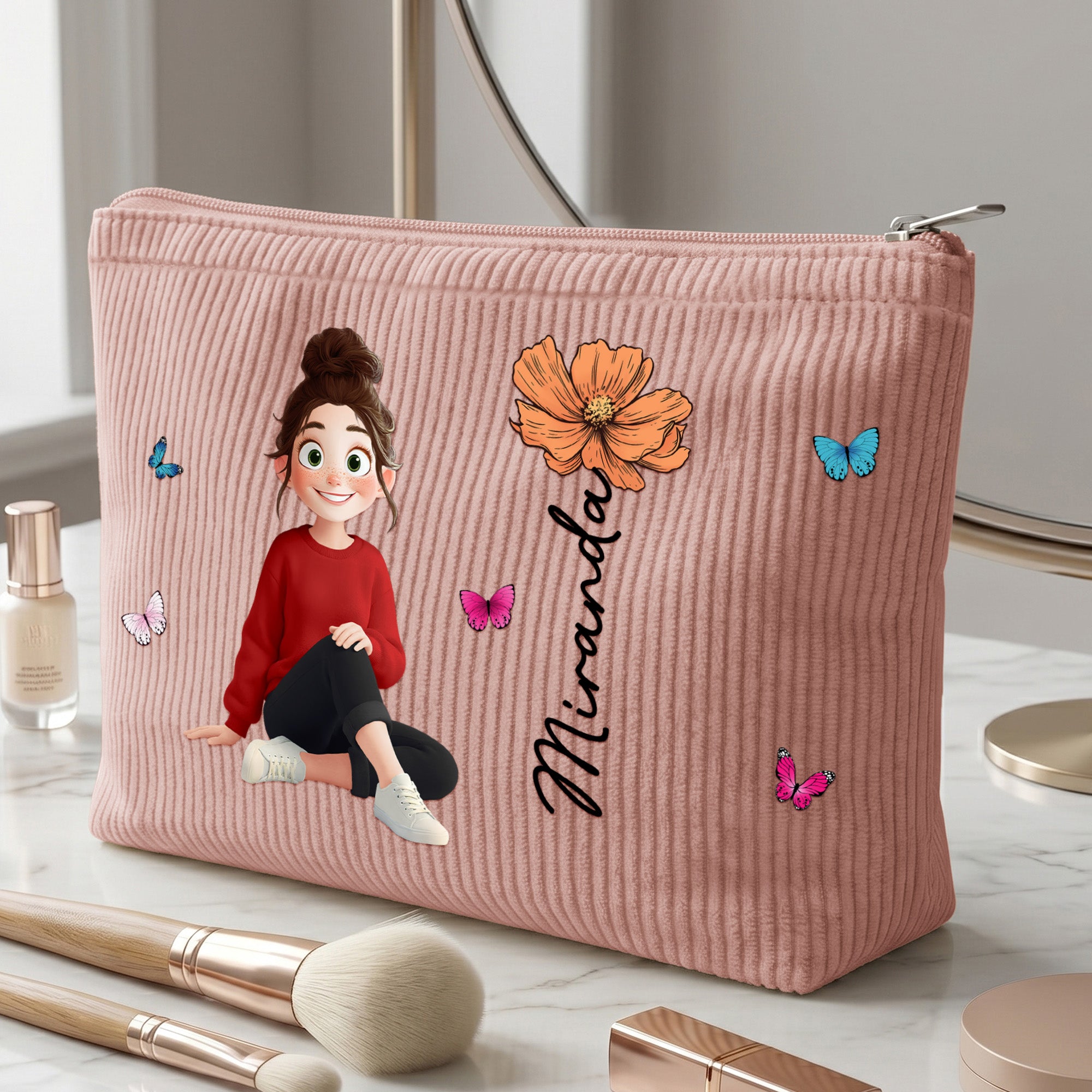 Custom-Birth-Flower-&-Cute-Character-For-Her,-Coworker,-Friends,-Daughter-Personalized-Makeup-Bag-4