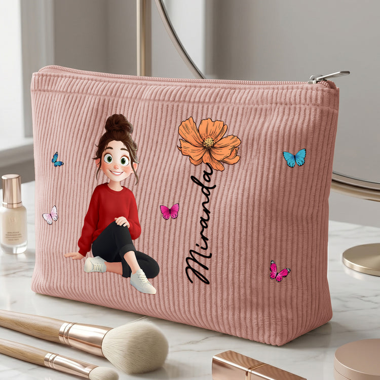 Custom-Birth-Flower-&-Cute-Character-For-Her,-Coworker,-Friends,-Daughter-Personalized-Makeup-Bag-4