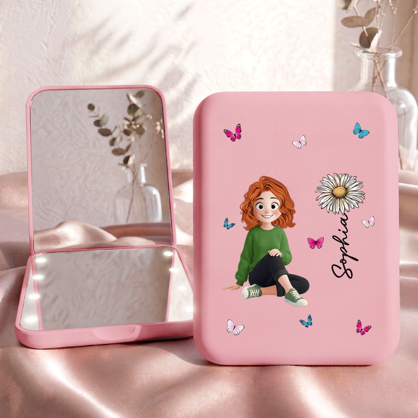 Custom-Birth-Flower-&-Cute-Character-For-Her,-Coworker,-Friends,-Daughter-Personalized-Mirror-1