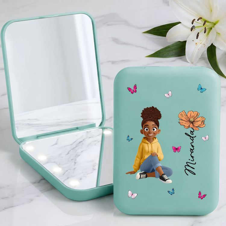 Custom-Birth-Flower-&-Cute-Character-For-Her,-Coworker,-Friends,-Daughter-Personalized-Mirror-2