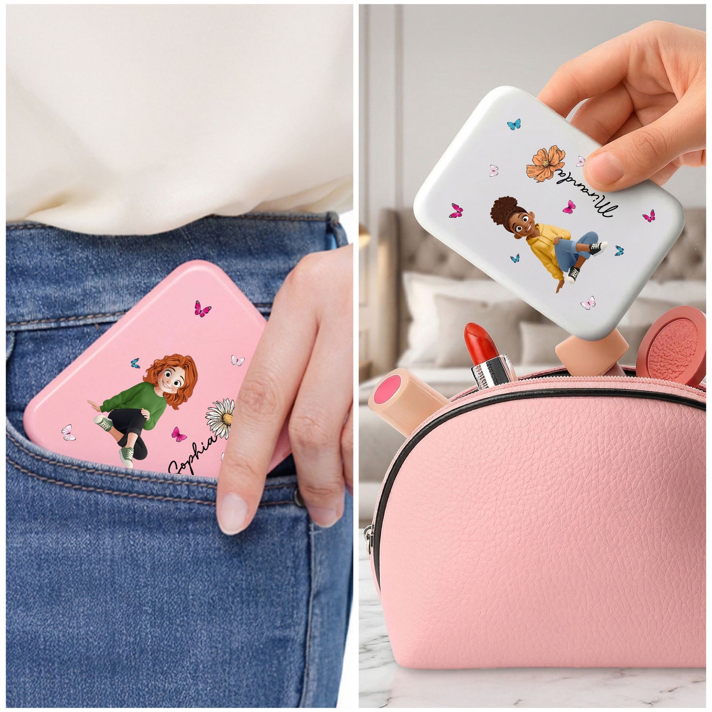 Custom-Birth-Flower-&-Cute-Character-For-Her,-Coworker,-Friends,-Daughter-Personalized-Mirror-4