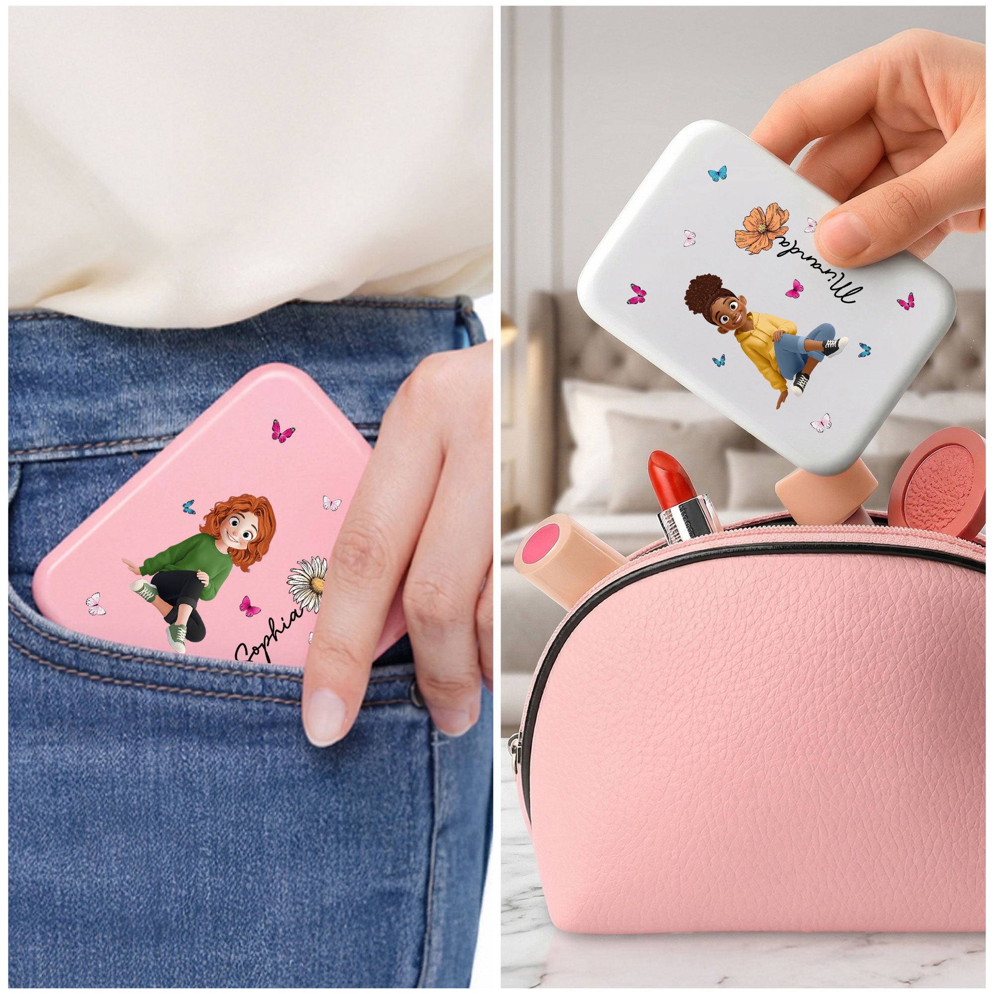 Custom-Birth-Flower-&-Cute-Character-For-Her,-Coworker,-Friends,-Daughter-Personalized-Mirror-4