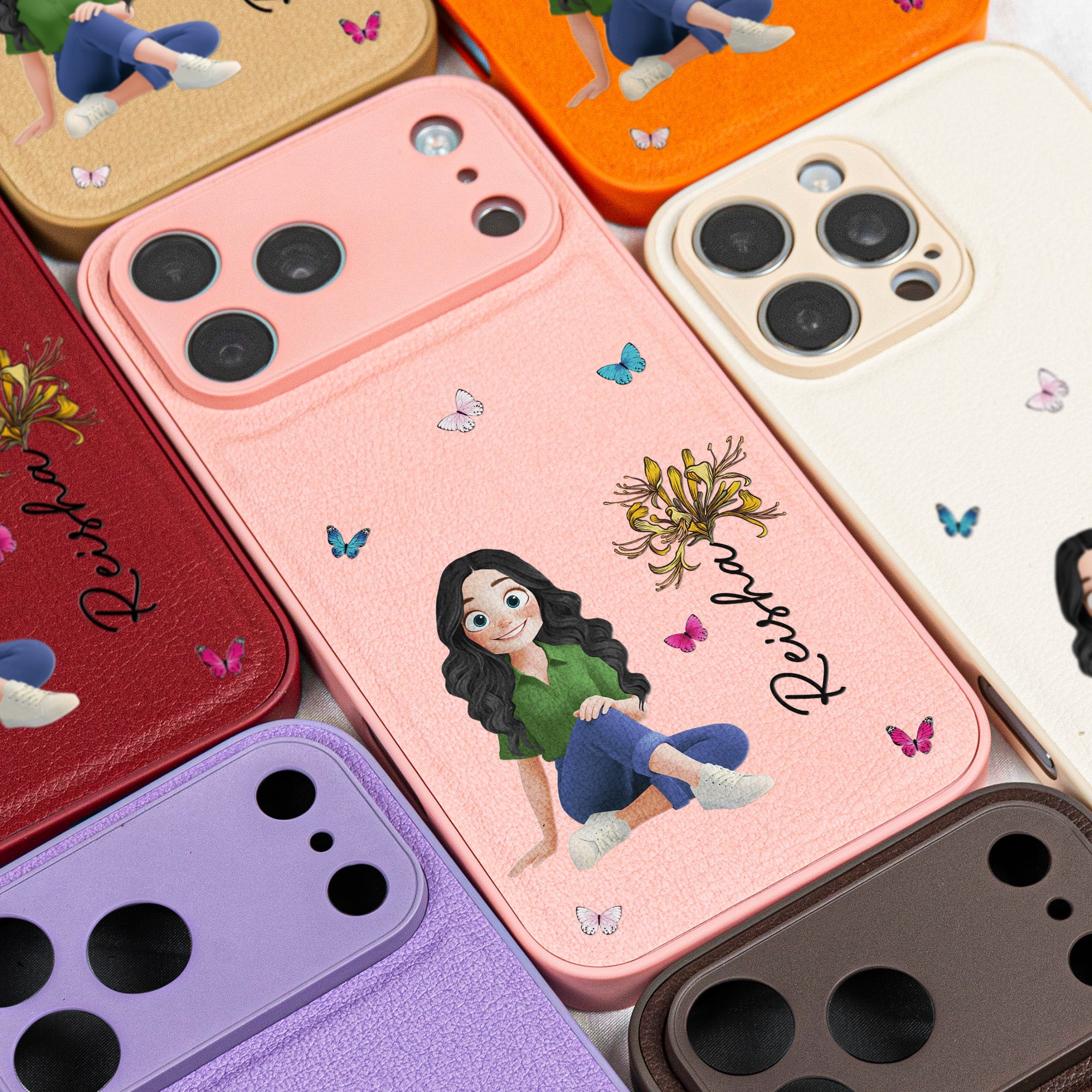 Custom-Birth-Flower-&-Cute-Character-For-Her,-Coworkers,-Friends,-Daughter-Personalized-Phone-Case4