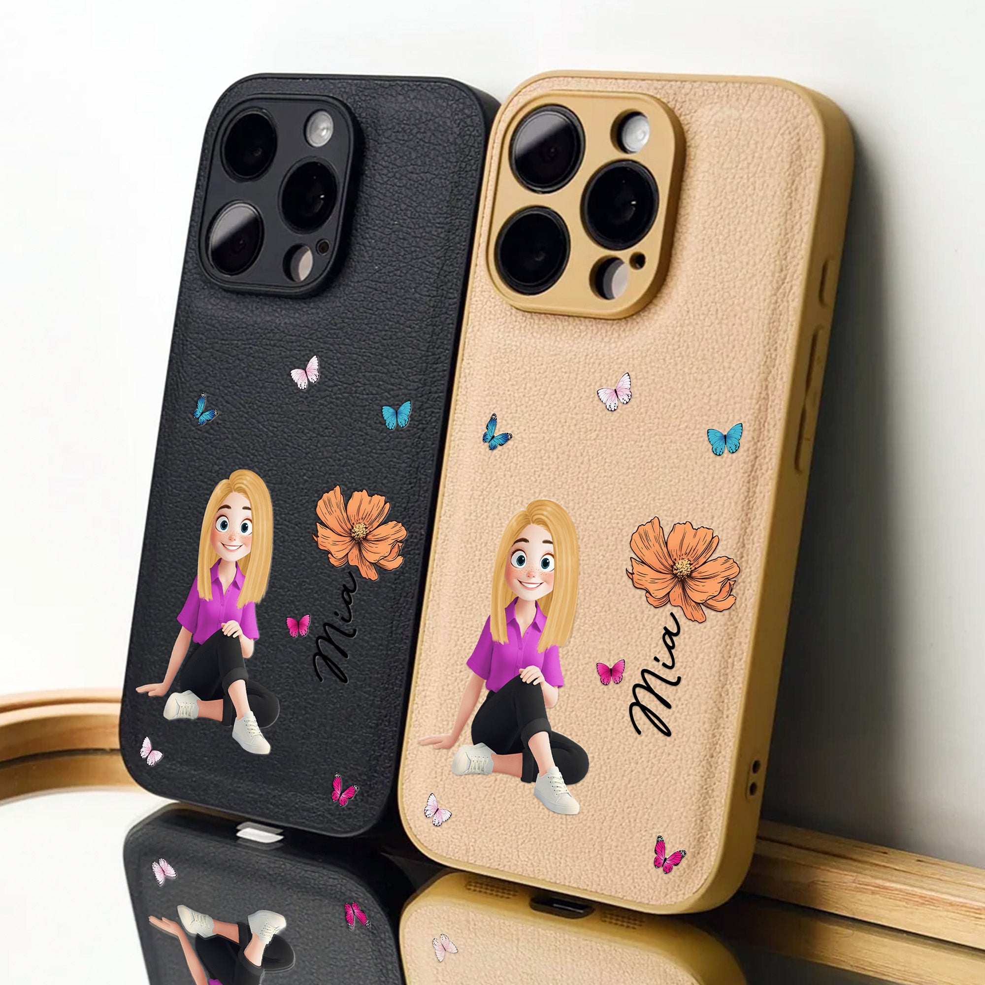 Custom-Birth-Flower-&-Cute-Character-For-Her,-Coworkers,-Friends,-Daughter-Personalized-Phone-Case5