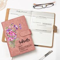 Custom-Birth-Flower-Initial-With-Bible-Verse-Personalized-Leather-Prayer-Journal-2