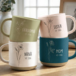 Custom-Birth Flower Mother's Day Christmas Gifts For Her, Grandma, Mom - Personalized Mug  2