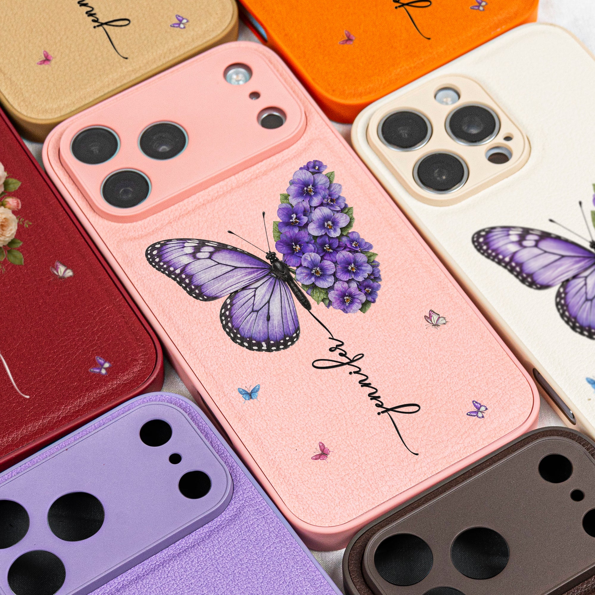 Custom-Birth-Flower-&-Name-Butterfly-Personalized-Phone-Case-5