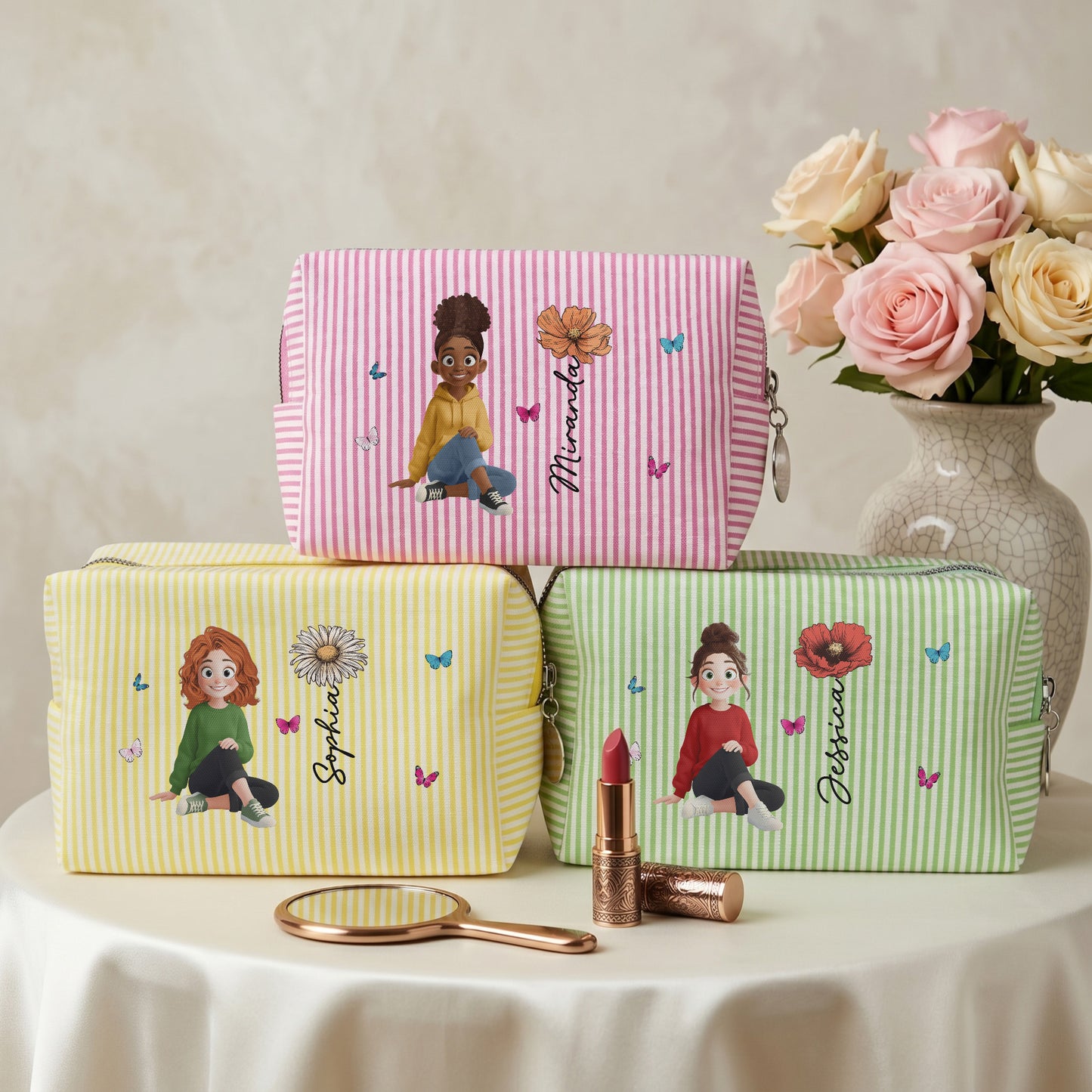 Custom-Birth-Flower,-Name-&-Cute-Character-For-Her-Personalized-Makeup-Bag-2