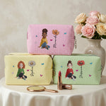 Custom-Birth-Flower,-Name-&-Cute-Character-For-Her-Personalized-Makeup-Bag-2