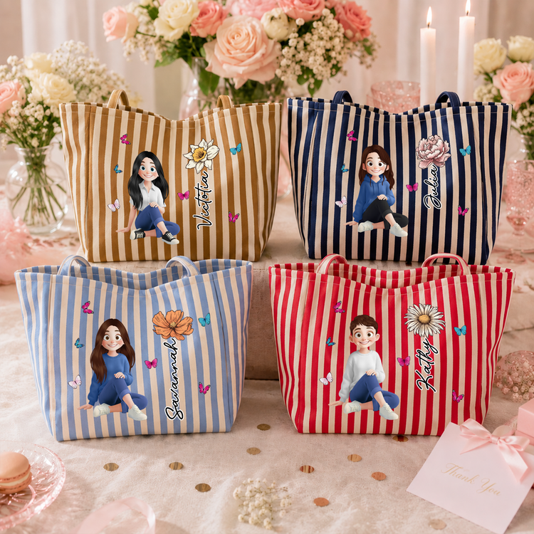 Custom-Birth-Flower,-Name-&-Cute-Character-For-Her-Personalized-Tote-Bag-2
