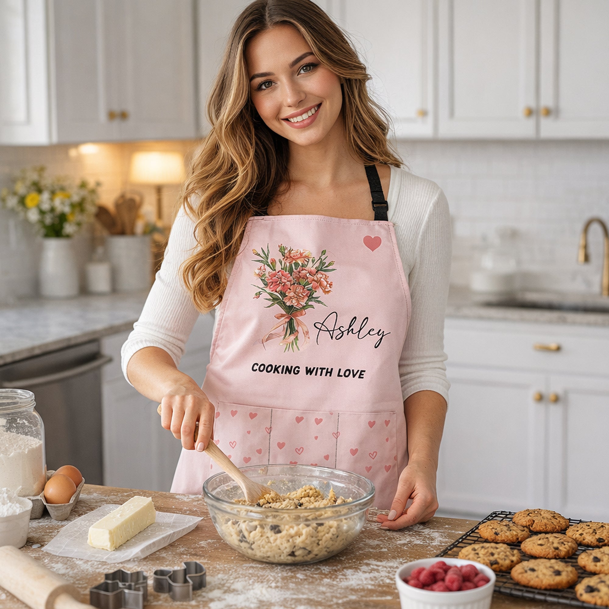 Custom-Birth-Flower-&-Name,-Floral-Apron-Gifts-For-Her,-Friends,-Daughter,-Mom,-Grandma-Personalized-Apron-2