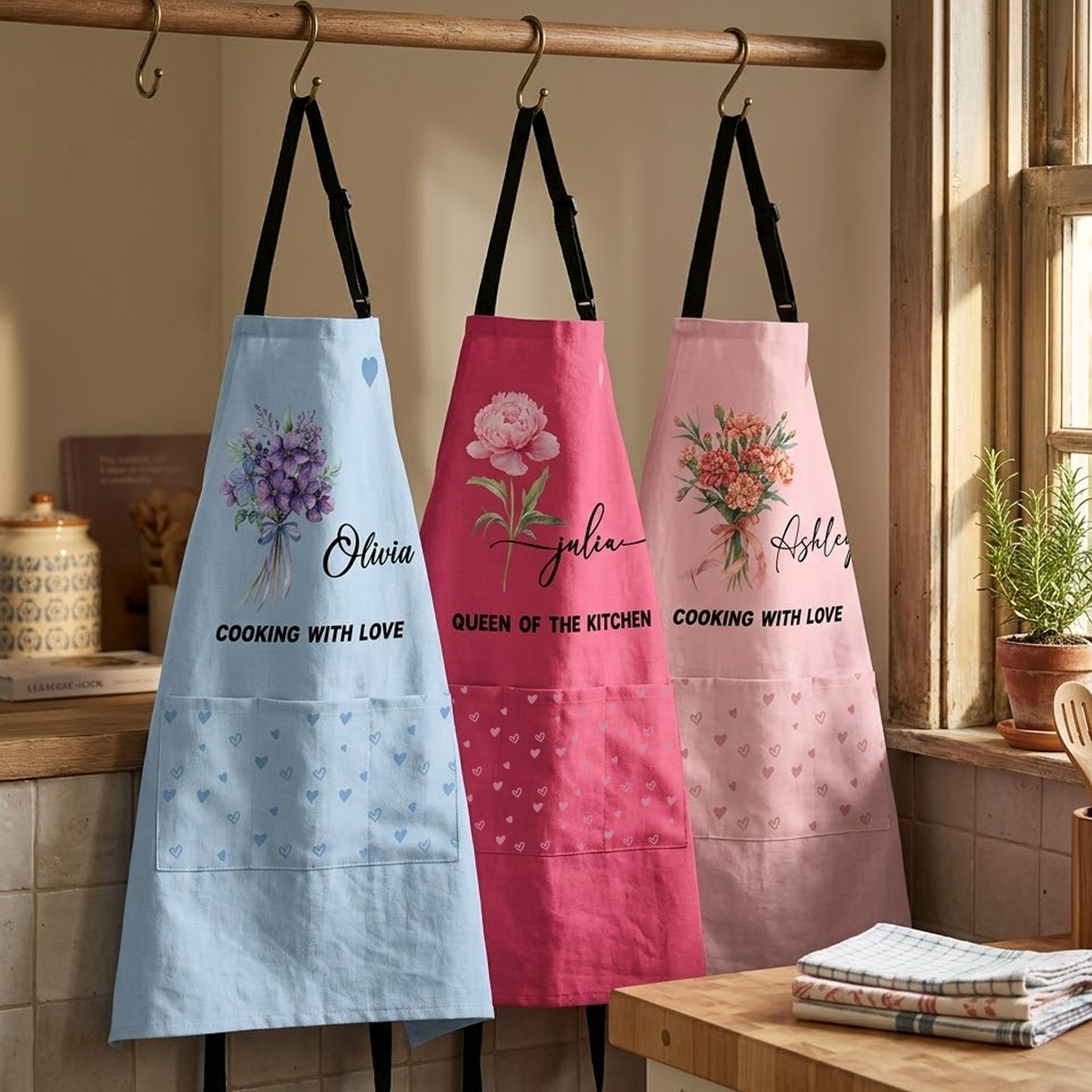 Custom-Birth-Flower-&-Name,-Floral-Apron-Gifts-For-Her,-Friends,-Daughter,-Mom,-Grandma-Personalized-Apron-6