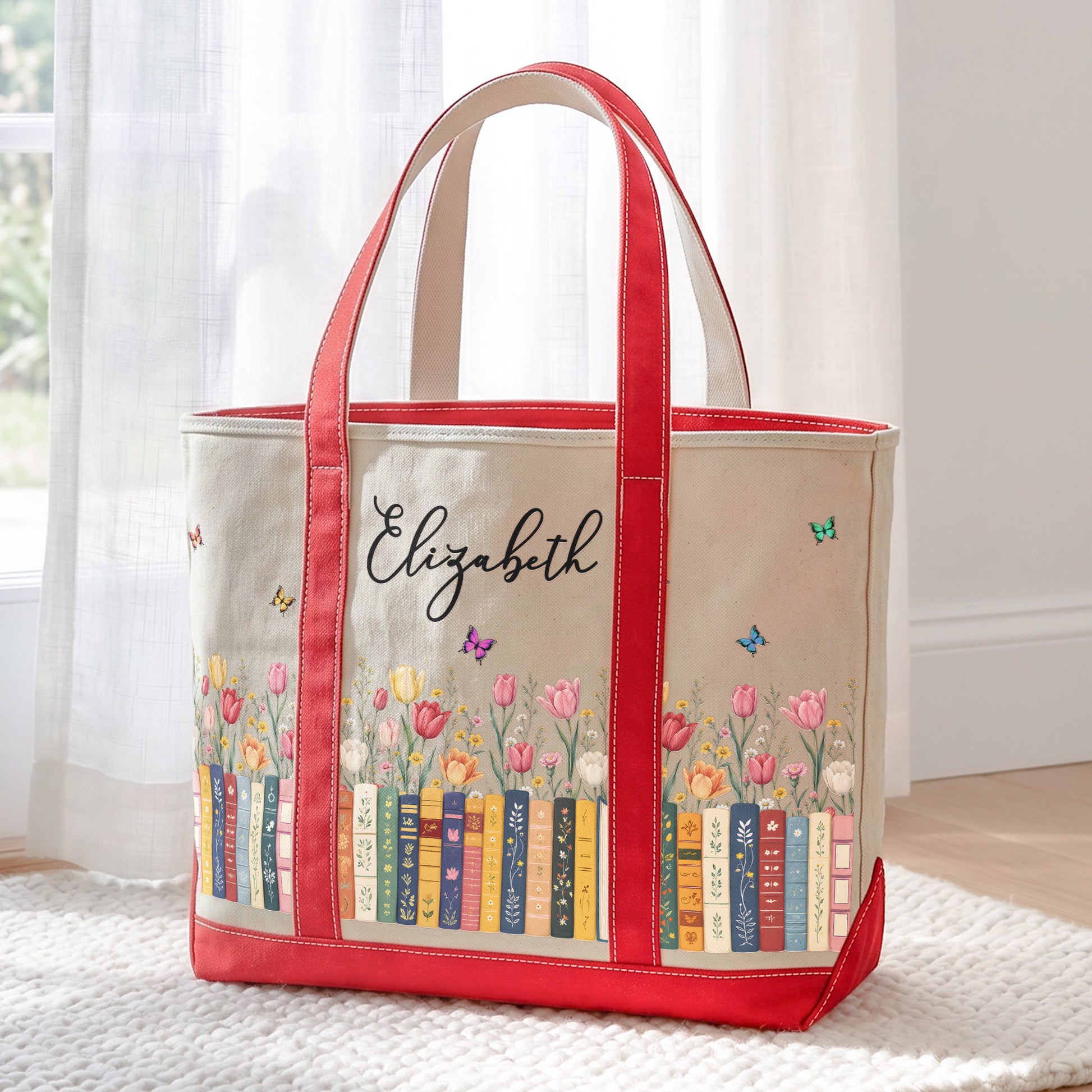 Custom-Birth-Flower-&-Name-For-Book-Lovers,-Daughter,-Sister,-Book-Club-Personalized-Tote-Bag-5