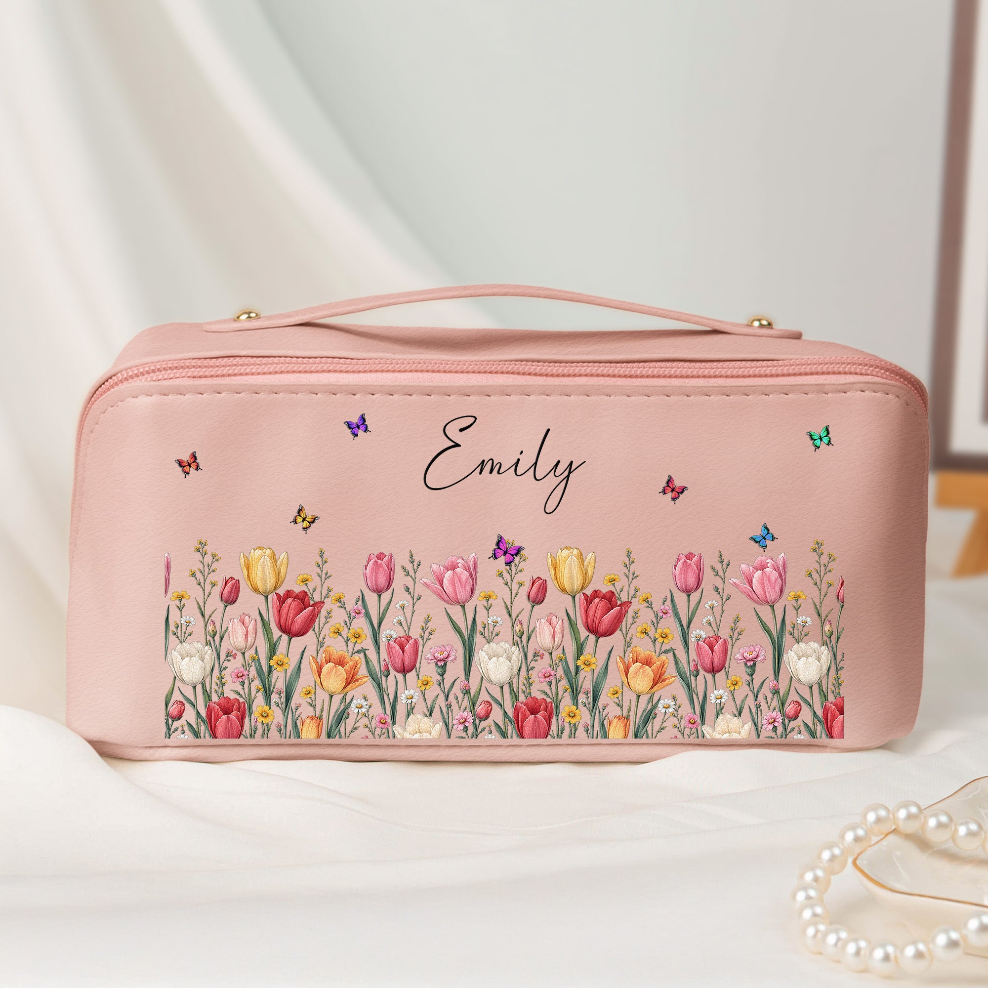 Custom-Birth-Flower-&-Name-For-Friends,-Daughter,-Granddaughter,-Coworkers-Personalized-Makeup-Bag-1