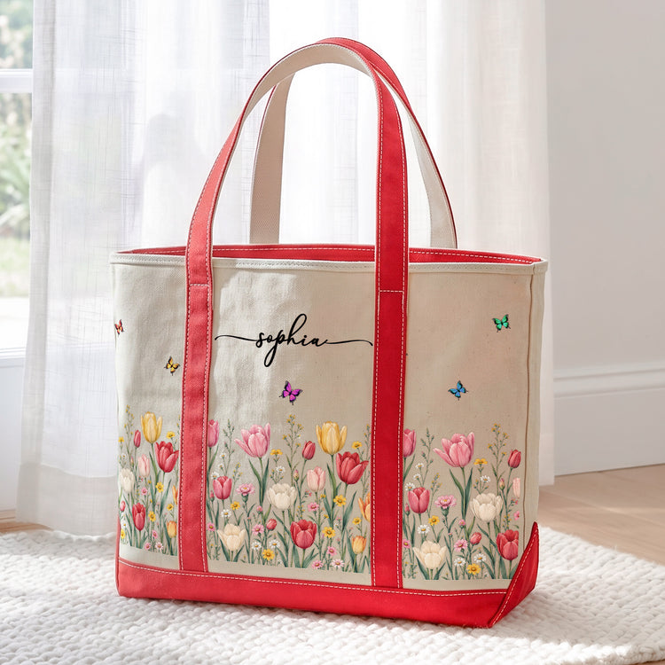 Custom-Birth-Flower-&-Name-For-Friends,-Daughter,-Granddaughter,-Coworkers-Personalized-Tote-Bag-5