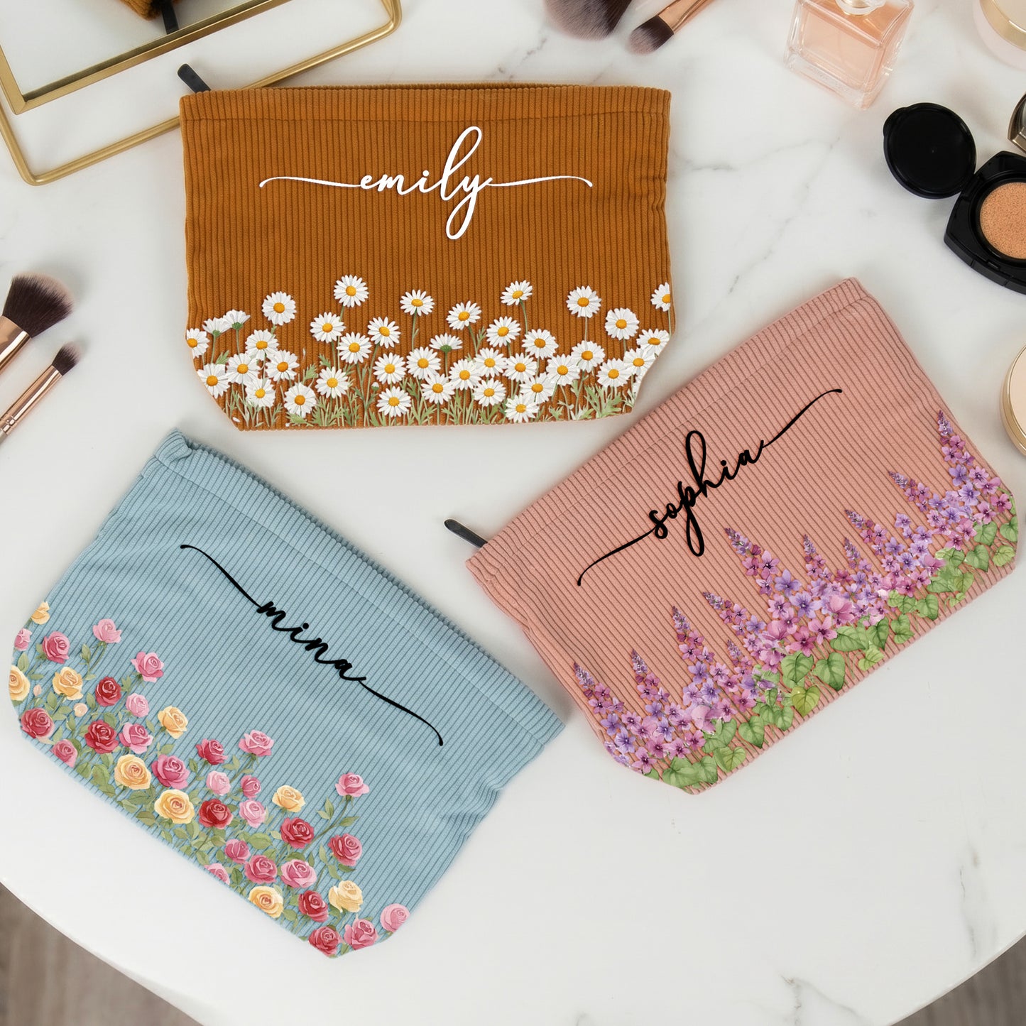 Custom-Birth-Flower-&-Name-For-Her,-Coworker,-Friends,-Daughter-Personalized-Makeup-Bag-3