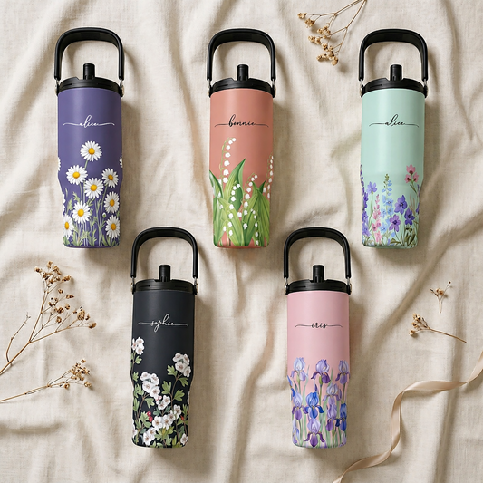 Custom_Birth_Flower_Name_For_Her_Coworkers_Friends_Teacher_Personalized_30oz_Tumbler_1