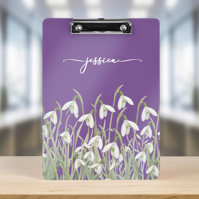 Custom Birth Flower & Name For Her, Coworkers, Friends, Teacher - Personalized Clipboard