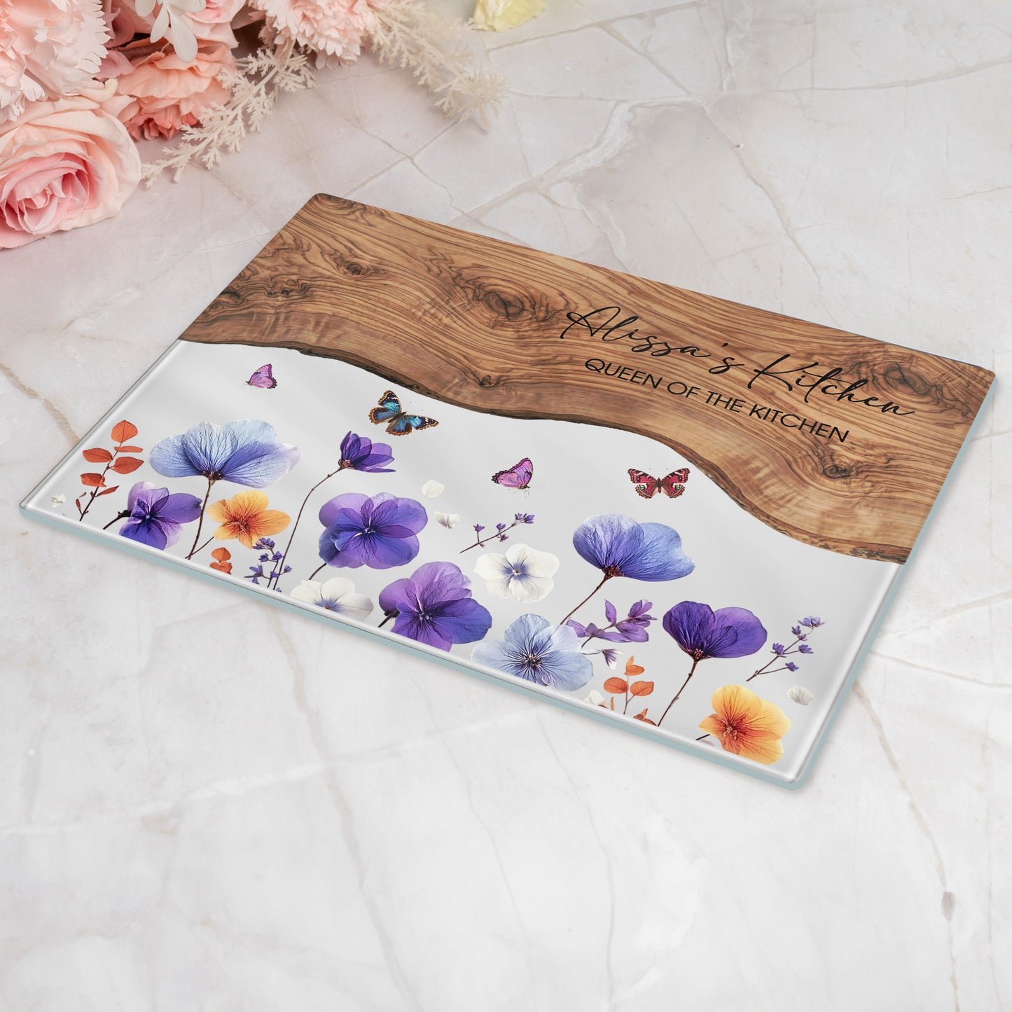 Custom-Birth-Flower-&-Name,-For-Her,-Daughter,-Wife,-Mom,-Grandma-Printed-Effect-Personalized-Cutting-Board-2
