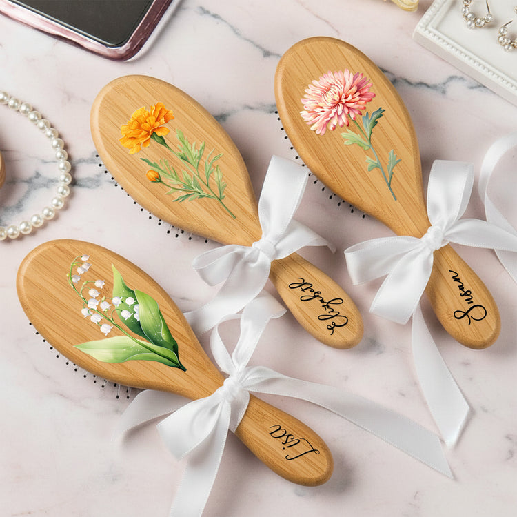 Custom-Birth-Flower-&-Name-For-Her,-Gift-For-Friend,-Daughter,-Sister-Personalized-Hair-Brush-4