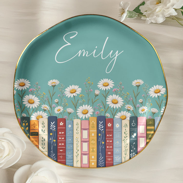 Custom-Birth-Flower-&-Name-For-Her,-Gift-For-Friends,-Book-Lovers,-Book-Clubs-Personalized-Jewelry-Dish-3