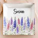 Custom-Birth-Flower-&-Name-For-Her,-Gift-For-Friends,-Coworkers,-Daughters,-Sisters-Personalized-Jewelry-Dish-6