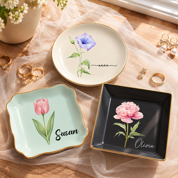 Custom-Birth-Flower-&-Name-For-Her-Gift-For-Friends-Coworkers-Daughters-Sisters-Personalized-Jewelry-Dish