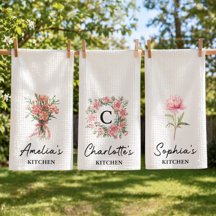 Custom-Birth-Flower-&-Name-For-Her-Kitchen,-Grandma,-Mom,-Wife,-Sisters-Personalized-Kitchen-Towel-1