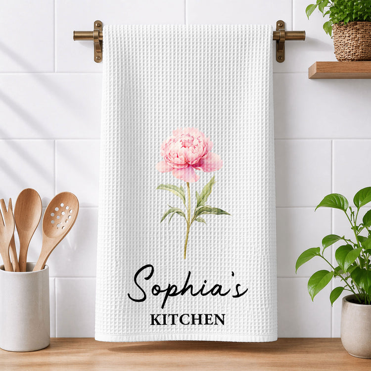Custom-Birth-Flower-&-Name-For-Her-Kitchen,-Grandma,-Mom,-Wife,-Sisters-Personalized-Kitchen-Towel-2