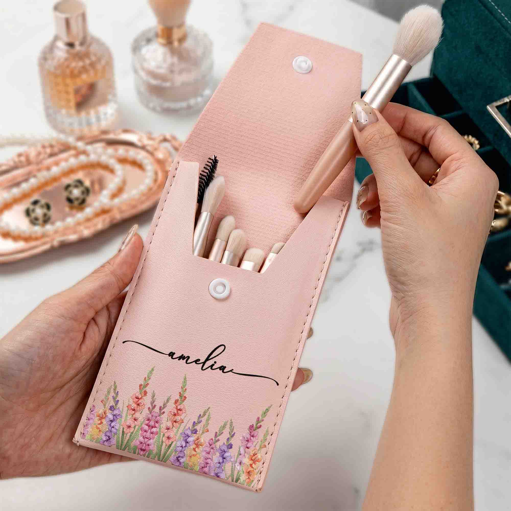 Custom-Birth-Flower-&-Name-For-Her,-Wife,-Daughter,-Sister,-Coworker,-Bridesmaids-Personalized-Makeup-Brush-Bag-3