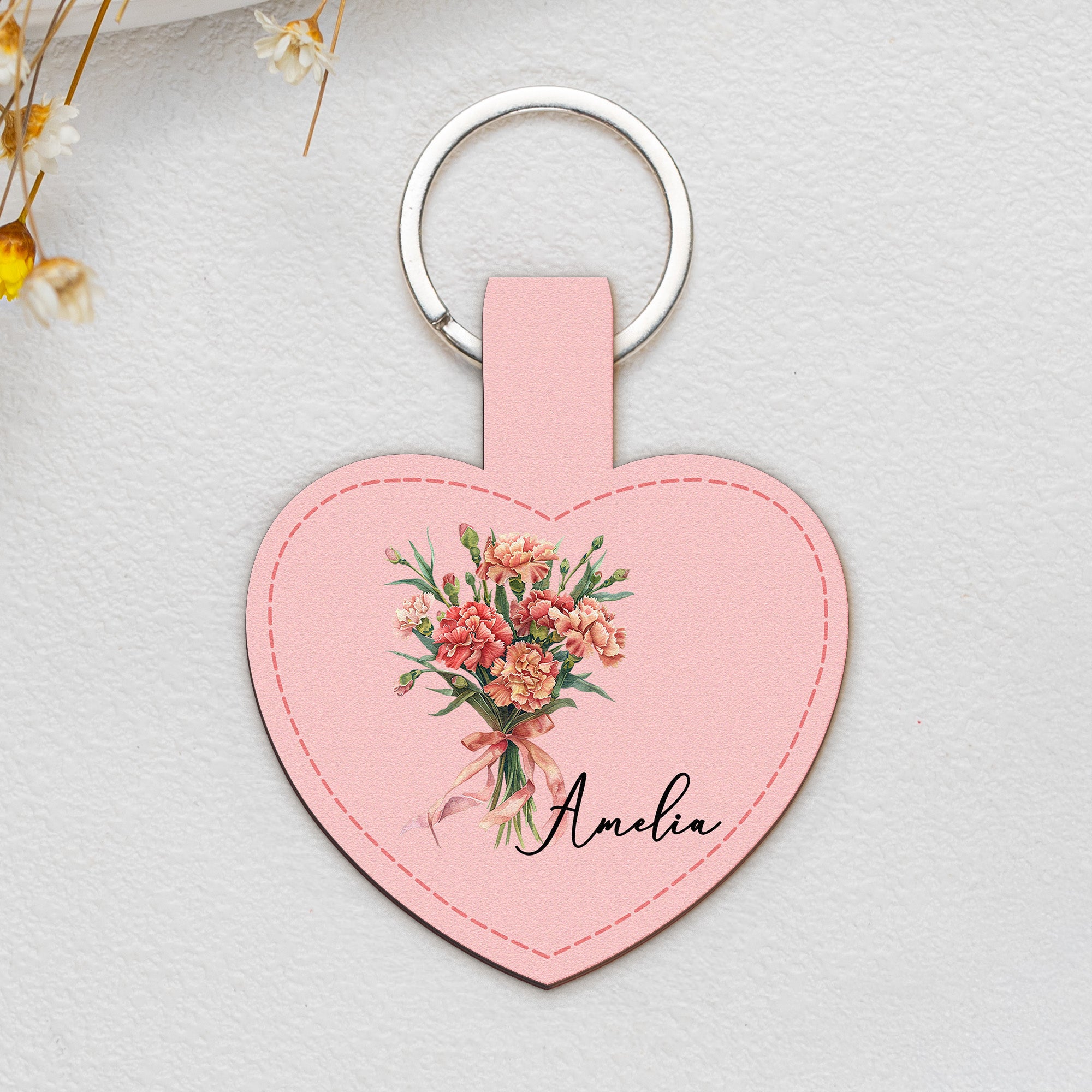 Custom-Birth-Flower-&-Name-For-Her,-Wife,-Daughter,-Sister,-Coworker,-Friends-Personalized-Keychain-2