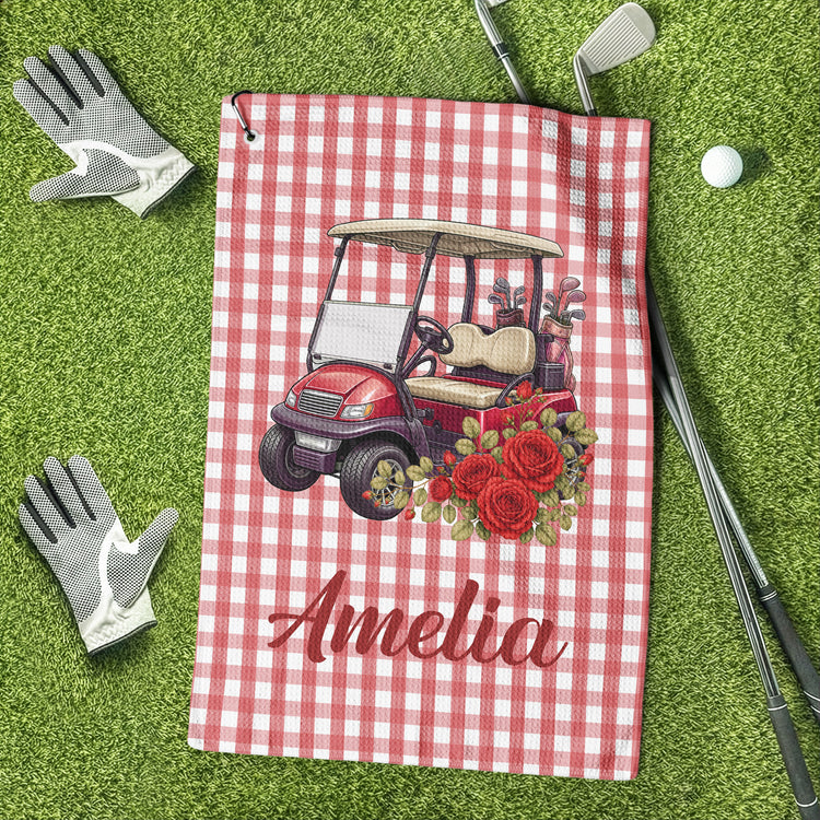 Custom-Birth-Flower-&-Name-Gift-For-Golf-Girls,-Golf-Lovers-Personalized-Golf-Towel-2