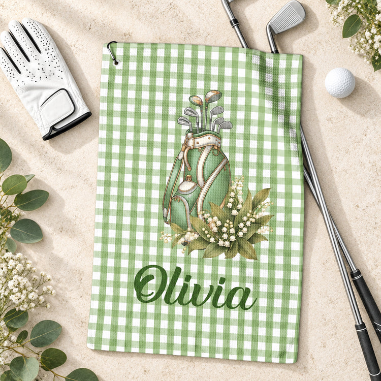 Custom-Birth-Flower-&-Name-Gift-For-Golf-Girls,-Golf-Lovers-Personalized-Golf-Towel-3