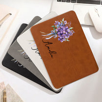 Custom_Birth_Flower_Name_Gift_For_Her_Coworkers_Wife_Daughter_Personalized_Leather_Charging_Mat_2