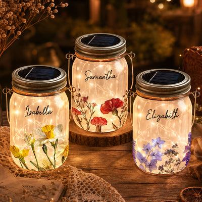 Custom Birth Flower & Name Gift For Her Daughter Friend - Personalized Night Light