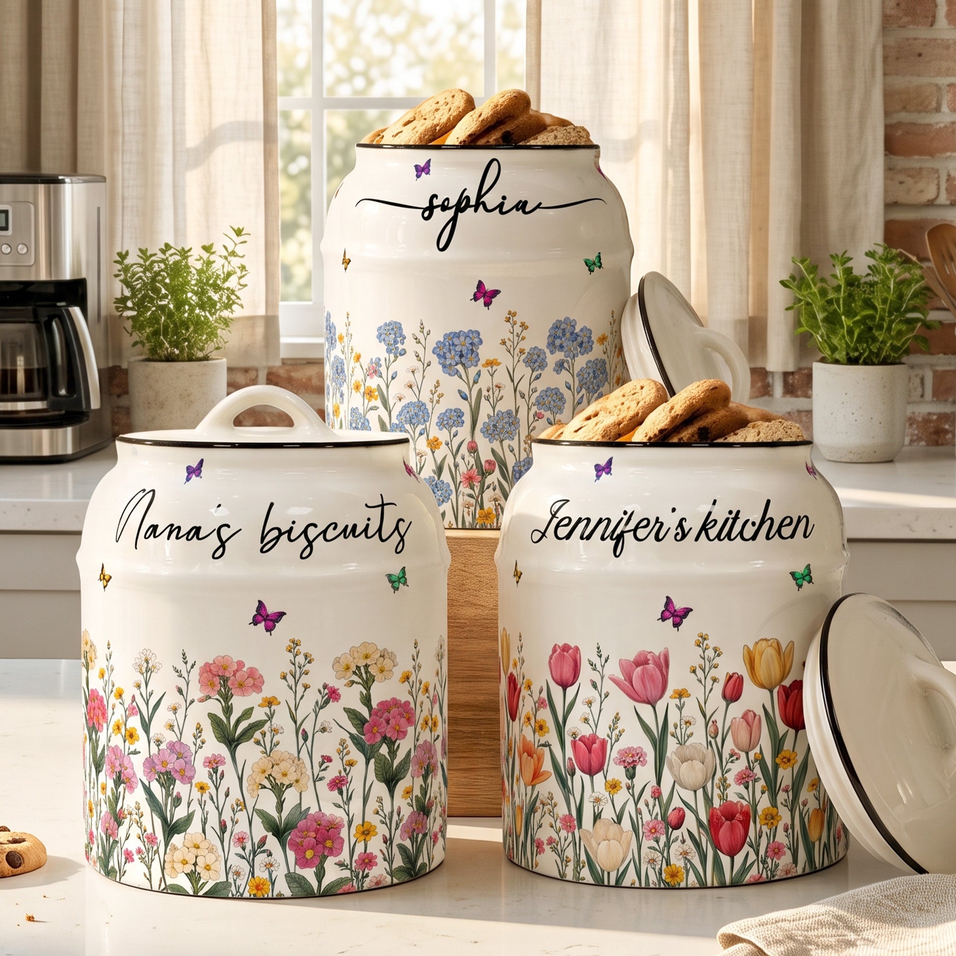 Custom-Birth-Flower-&-Name,-Gifts-For-Her,-Wife,-Grandma,-Daughter,-Mom-Personalized-Cookie-Jar-1