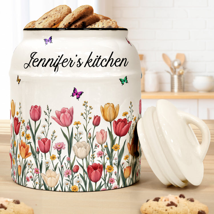 Custom-Birth-Flower-&-Name,-Gifts-For-Her,-Wife,-Grandma,-Daughter,-Mom-Personalized-Cookie-Jar-2