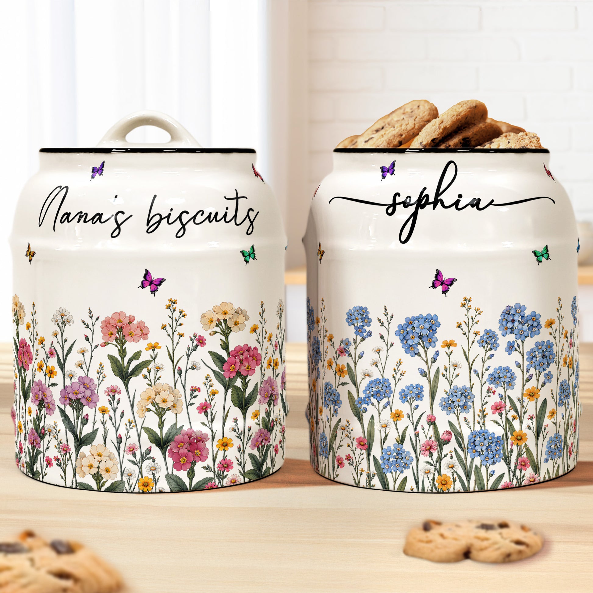 Custom-Birth-Flower-&-Name,-Gifts-For-Her,-Wife,-Grandma,-Daughter,-Mom-Personalized-Cookie-Jar-3